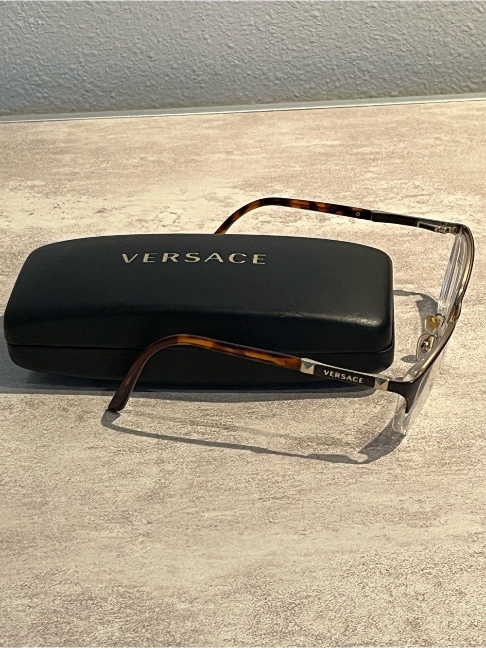 Versace classic women's VE1218 1342 53mm, semi-rimless cat-eye metal frame